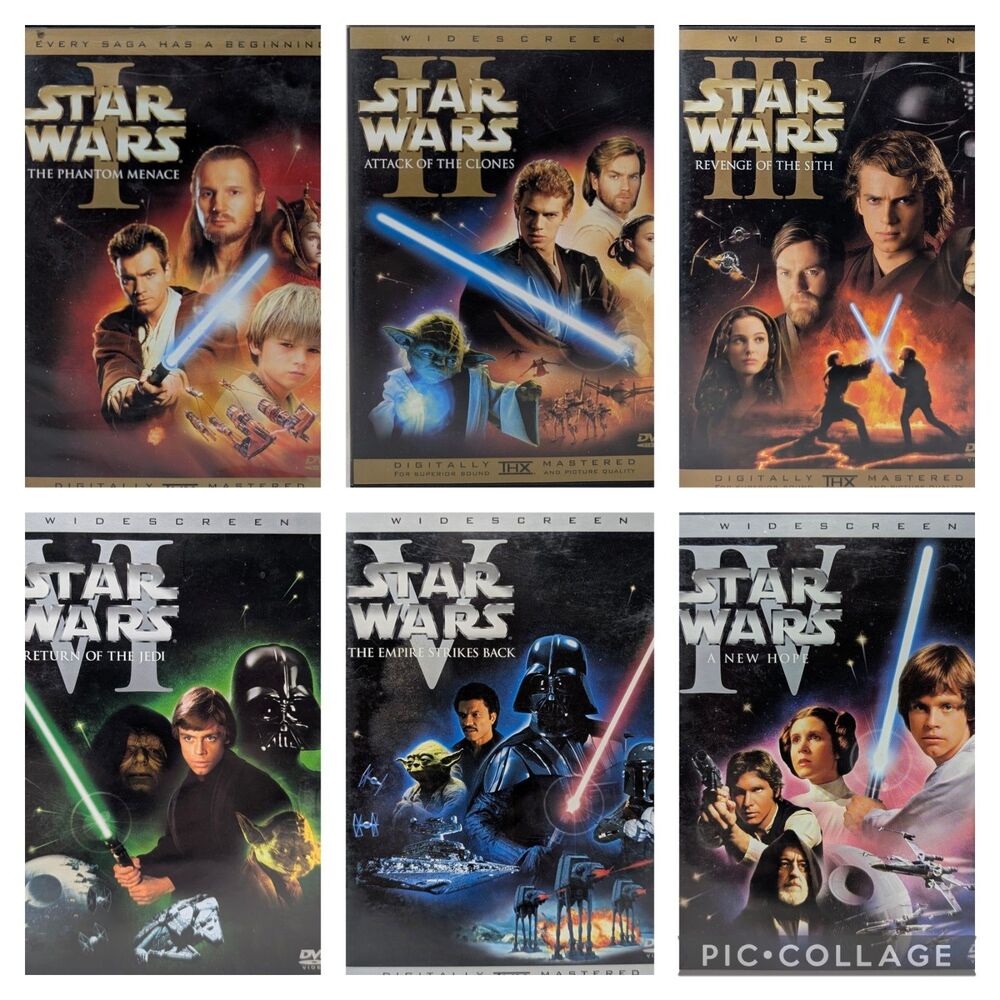 Star Wars The Complete Saga On DVD 10 Discs Episode 1 2 3 4 5 6 1-6 Widescreen